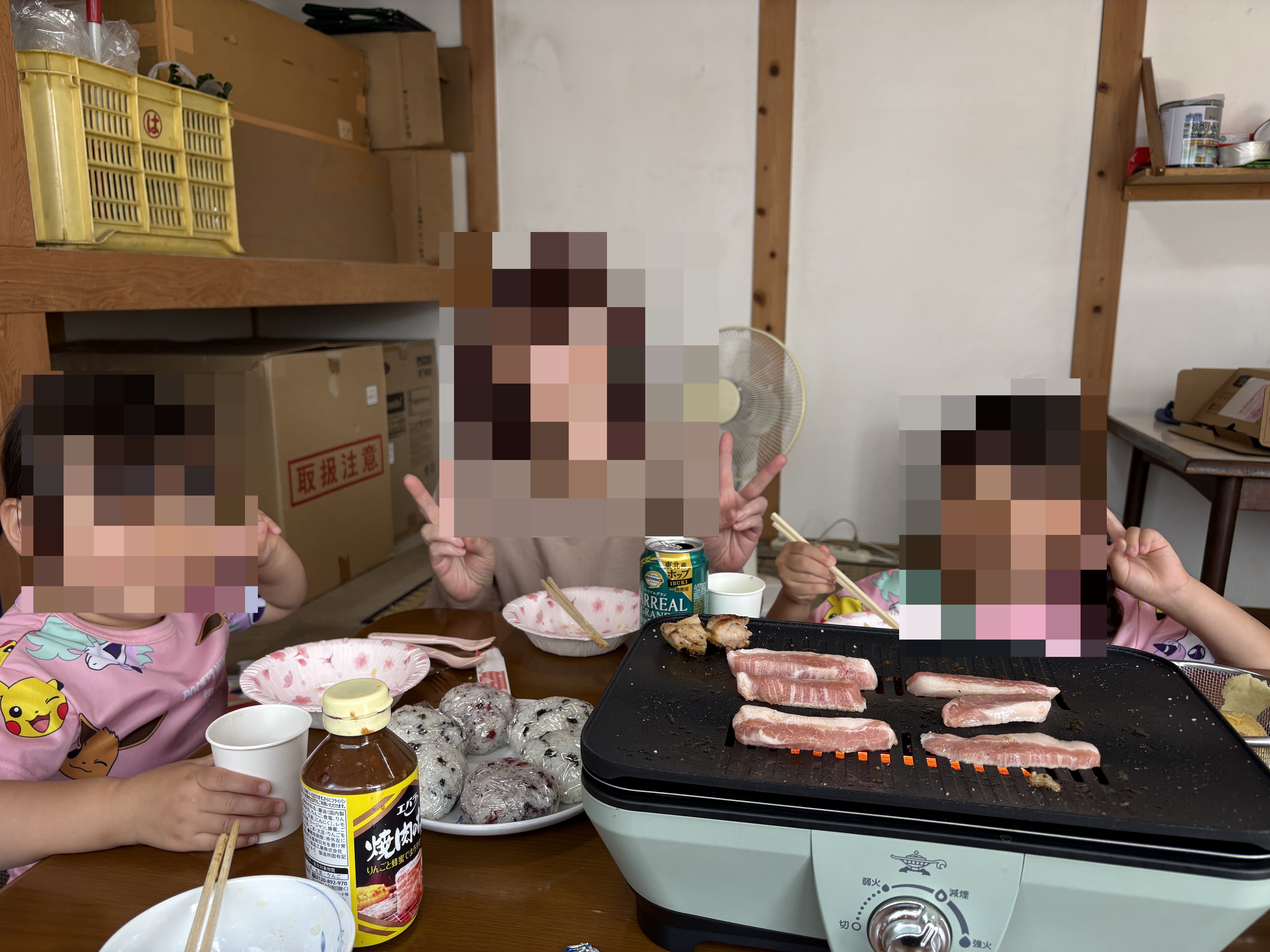 物置で焼肉