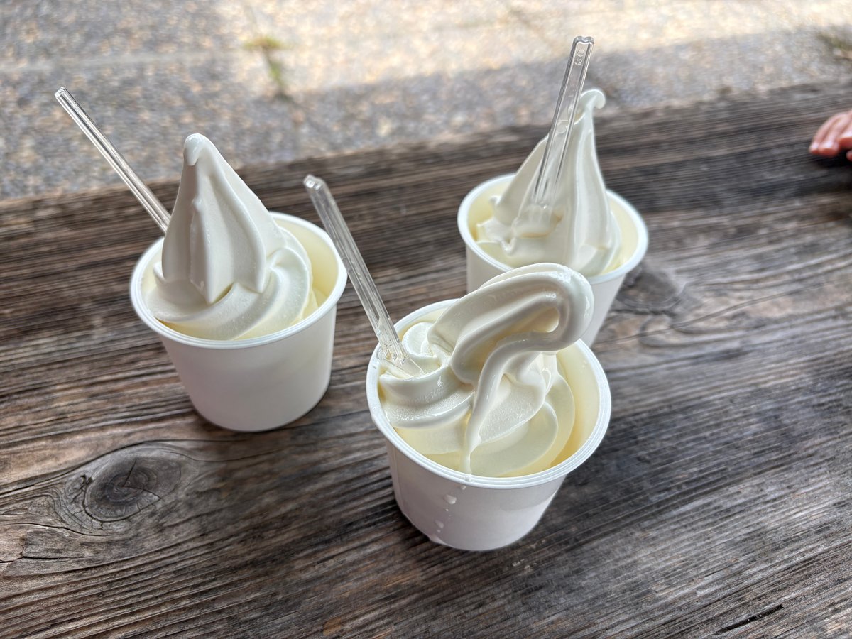 四つ葉のクローバーの生乳ソフトクリーム