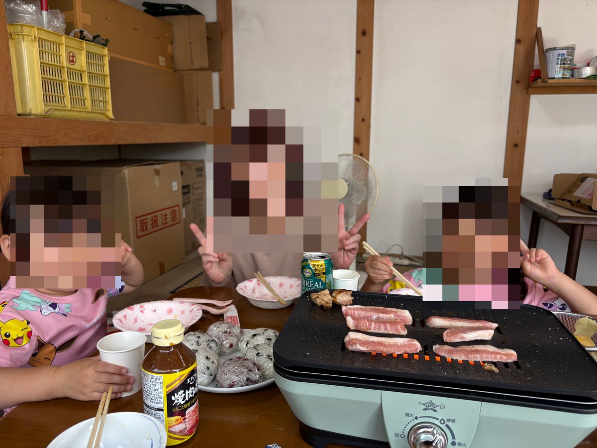 物置で焼肉